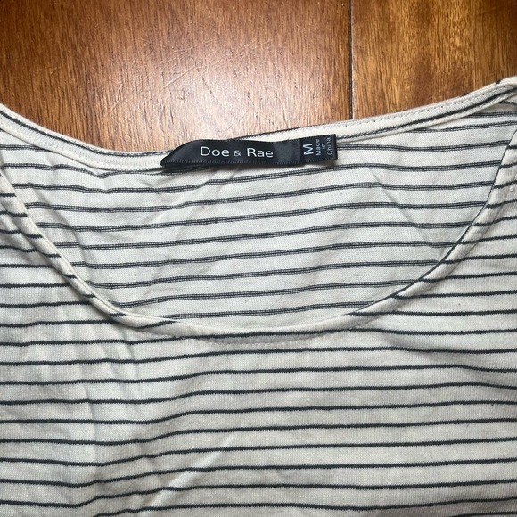 Doe & Rae Long Sleeve Shirt Black/Cream Size Medium - Picture 2 of 4